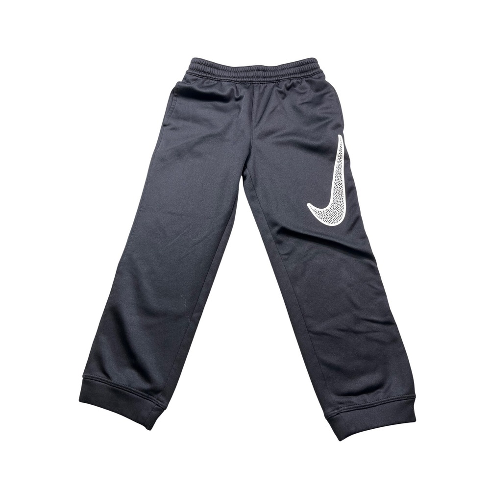 Nike Dri Fit Jogger Pants Youth Medium Black Swoosh Athletic Sweatpants Boys 5-6